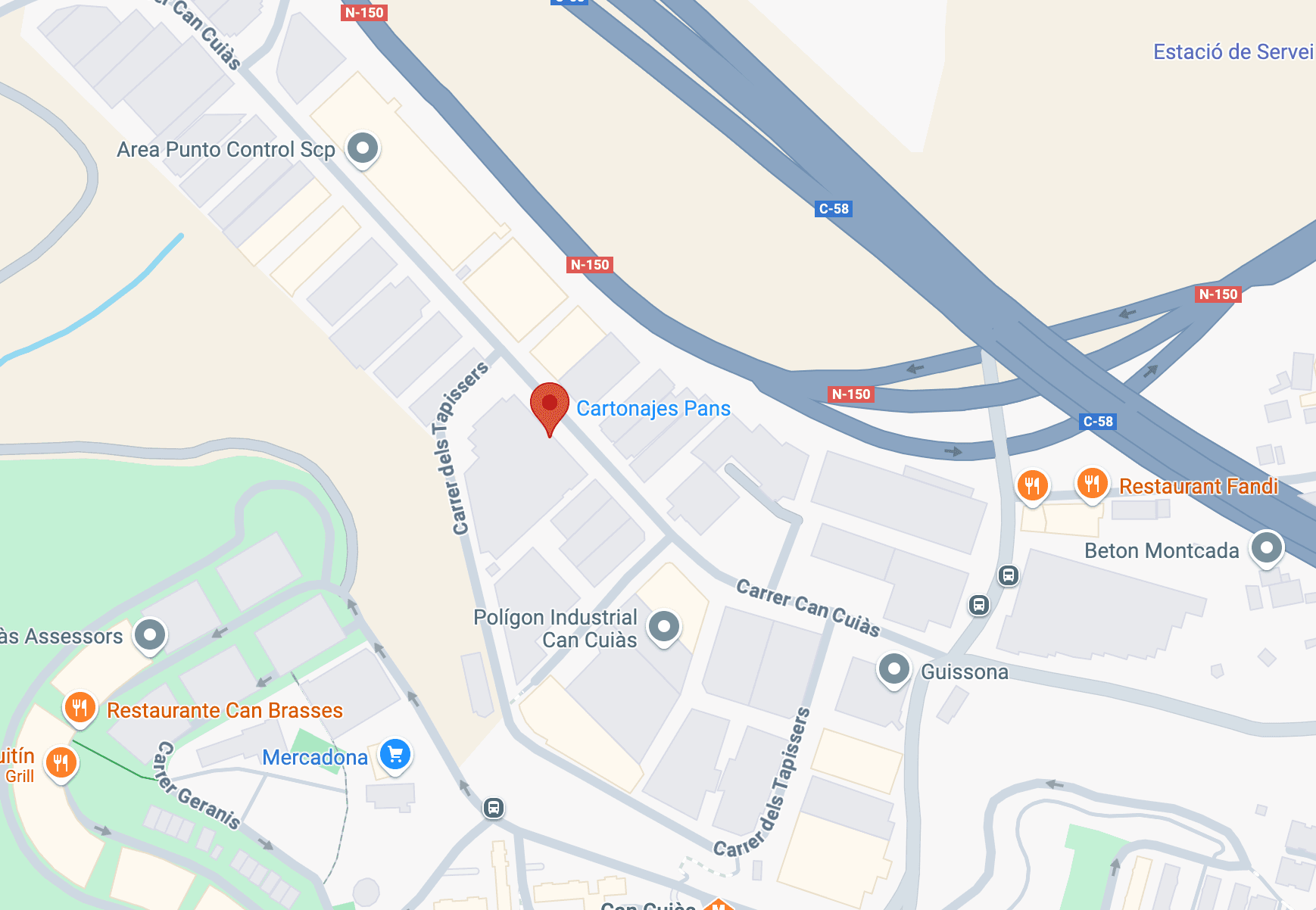 Mapa de ubicación de Cartonajes Pans